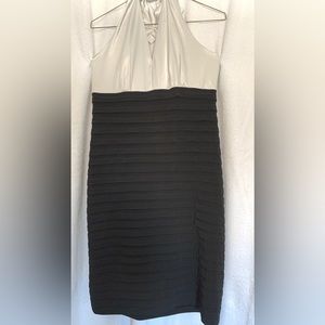 halter dress, two tone
